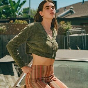 Urban Outfitters Maura Chenille Cropped Cardigan